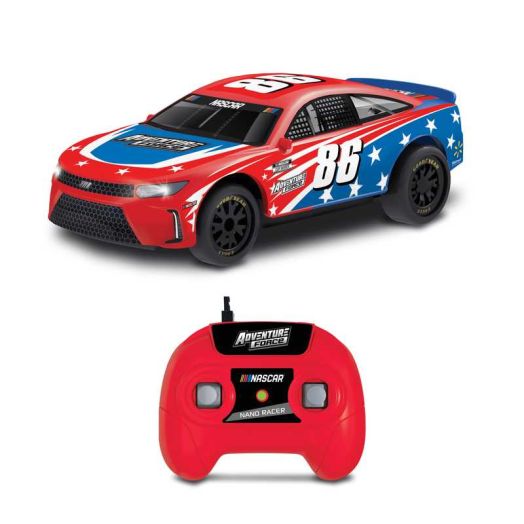Adventure Force (1:64) RC NASCAR Nano Racer Red Stock Car, WR5-64C22V-RD Child