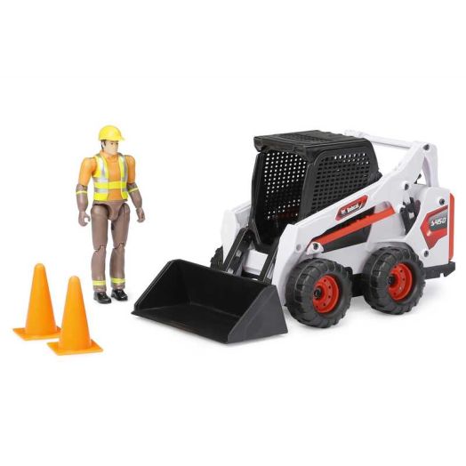 Adventure Force Freewheeling Bobcat White Loader Construction Vehicle Play Set, (5 Pieces) Child 3-6