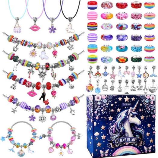 AIPRIDY Jewelry Making Kit Unicorn Mermaid Crafts 126 Pieces