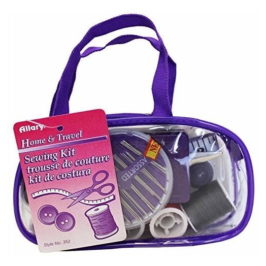 Allary 352 Home & Travel Sewing Kit with zipper case - assorted colors Set of 4 Sewing Kits