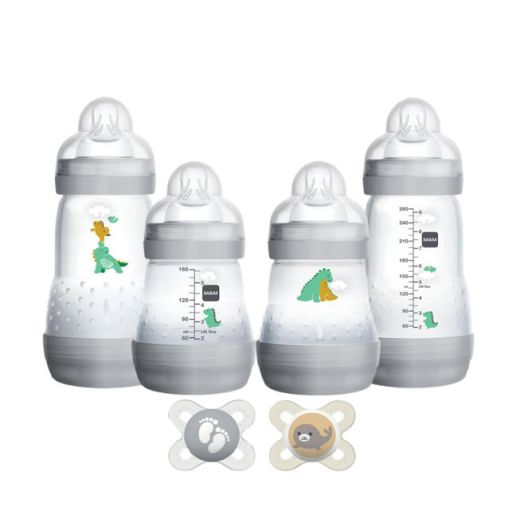 MAM Feed and Soothe Bottle and Pacifier Gift Set, Unisex, 0+ Months, 6-Count