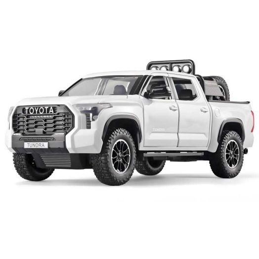 Anmyjuly 1/24 Scale Pickup Truck Toy Car Metal Die-Casting Model with Lights and Sounds,White