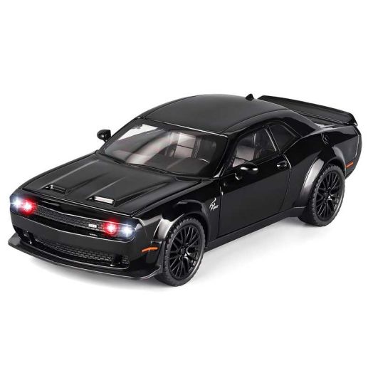 Anmyjuly 1/32 Challenger Hellcat Die-Cast Metal Toy Car, Pull Back with Light and Music Collectible Model