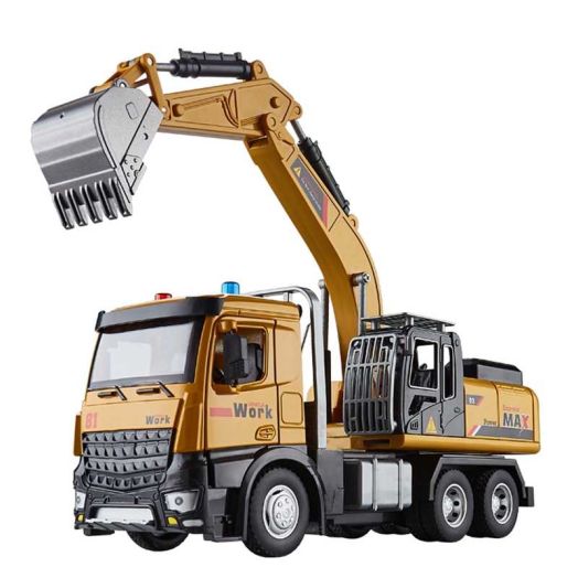Anmyjuly Alloy Die-cast kids excavator toy with Moving Arm, Sound & Light - beach sand digger for boys and Girls