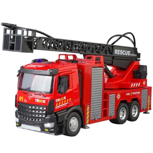Anmyjuly Fire Truck Toy for Kids 3-5 Years Old - Firetruck Toys with Realistic Lights & Siren Sounds, Working Water Pump, Extendable Ladder, Metal Cab & Durable Design, Perfect Gift for Boys