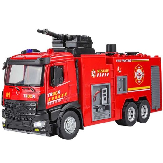 Anmyjuly Large Fire Truck Toys with Sound and Lighting, Water-Squirt Rescue Vehicle, Toddler Toys Ages 3+