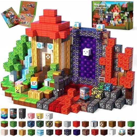 Annexfun 150PCS Magnetic Building Blocks Toys Forest Portal Magnetic Cubes - Magnetic Toys for Montessori Toddler Birthday Gifts -STEM Construction Toys for Kids Ages 3+ for Boy & Girl