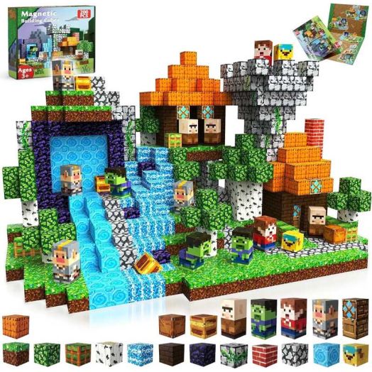 Annexfun 200 PCS Magnetic Blocks - Magnetic Building Blocks Cubes Adventurer, Magnet Toys for Kids Age 3+, Toy Building Set for Kids, Birthday Gifts for Boys Girls Age 4-8, 8-12