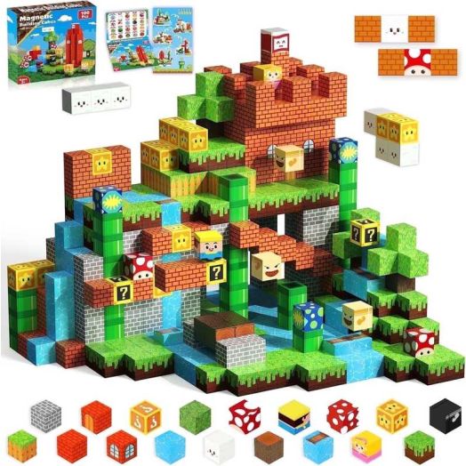 Annexfun Magnetic Blocks-100PCS Magnetic Toy Set Magnetic Building Blocks, STEM Montessori Sensory Toys for Toddlers Kids Boys Girls Ages 3 4 5 6 7 8 9 10 Christmas Birthday Gifts Boys