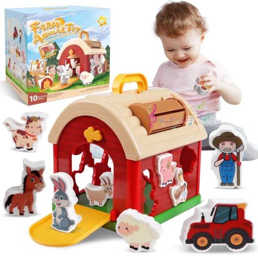 ANTIC DUCK Toddler Toys, Toys for 2 3 Year Old, Farm Animals Toys, Learning Montessori Toys, Christmas Birthday Gift for Baby Kids Toddlers Age 18 24 Months