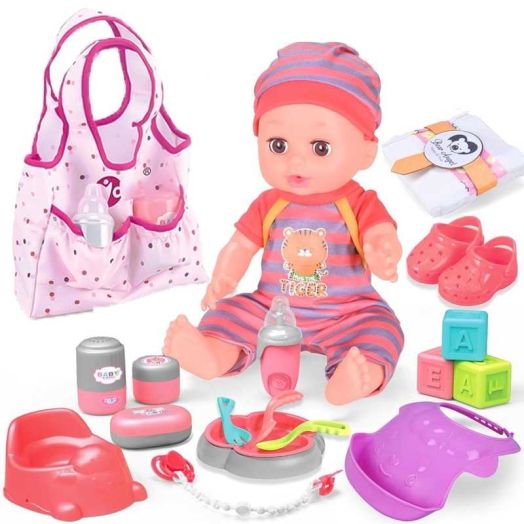 Baby Care Doll Toys Set Toy Set for Girls 2 3 4 5 Year Old, Pretend Play Toddler Toys, Birthday Gifts for Age 3-5 Years Girls
