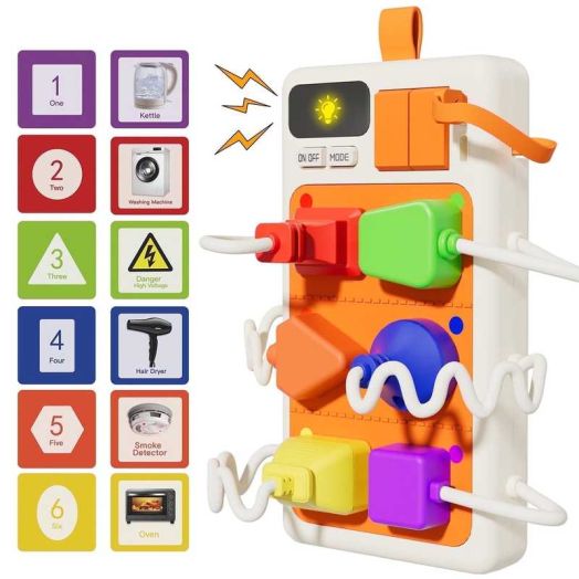 Busy Board,Montessori Toys for 2 3 Year Old Boys & Girls,Travel Educational Learning Activities for Toddlers,Sensory Toy for Kids with Autism