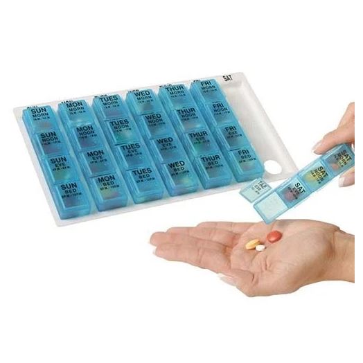 Apothecary Products One-Day-At-A-Time 7-Day Pill Organizer, Medium 8 x 4-3/4 x 3/4 Inch