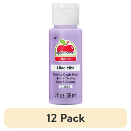 (12 pack) Apple Barrel Acrylic Craft Paint, Matte Finish, Lilac Mist, 2 fl oz