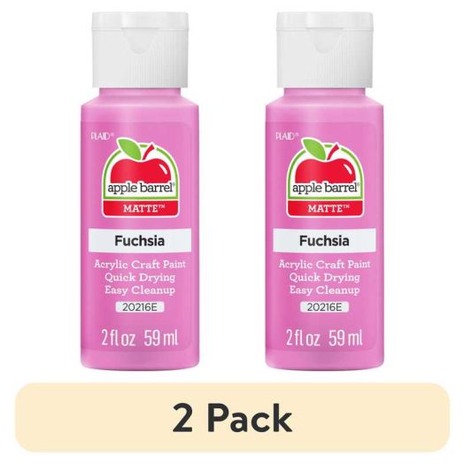 (2 pack) Apple Barrel Acrylic Craft Paint, Matte Finish, Fuchsia, 2 fl oz