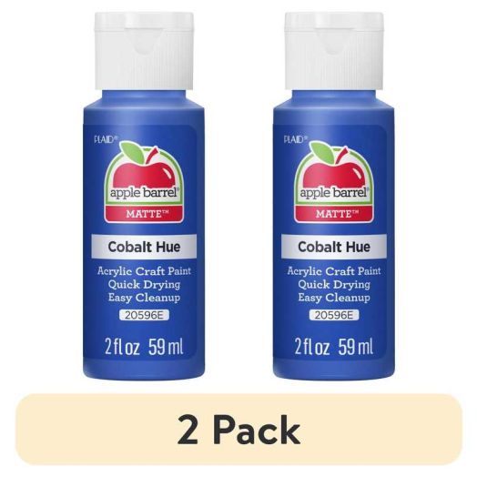 (2 pack) Apple Barrel Acrylic Craft Paint, Matte Finish, Cobalt Hue, 2 fl oz