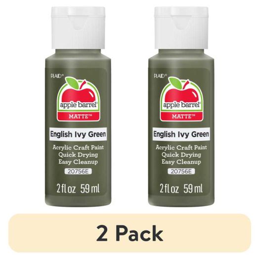 (2 pack) Apple Barrel Acrylic Craft Paint, Matte Finish, English Ivy Green, 2 fl oz