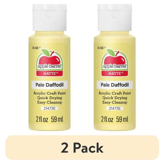 (2 pack) Apple Barrel Acrylic Craft Paint, Matte Finish, Pale Daffodil, 2 fl oz