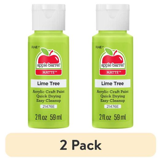 (2 pack) Apple Barrel Acrylic Craft Paint, Matte Finish, Lime Tree, 2 fl oz