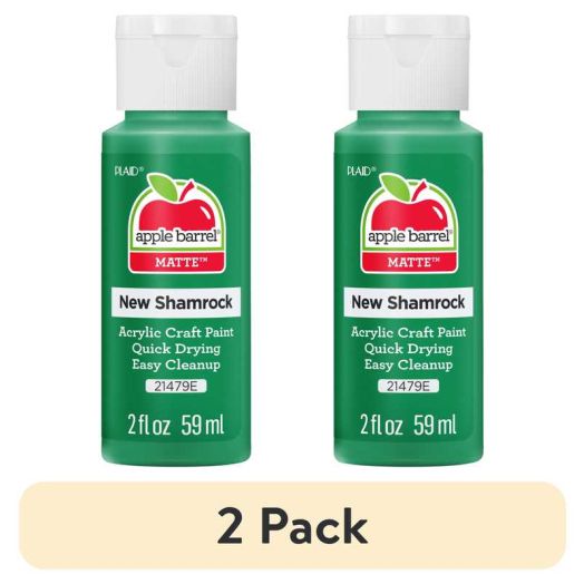 (2 pack) Apple Barrel Acrylic Craft Paint, Matte Finish, New Shamrock, 2 fl oz