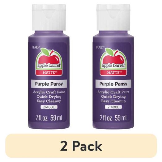 (2 pack) Apple Barrel Acrylic Craft Paint, Matte Finish, Purple Pansy, 2 fl oz
