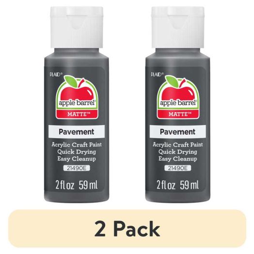 (2 pack) Apple Barrel Acrylic Craft Paint, Matte Finish, Pavement, 2 fl oz