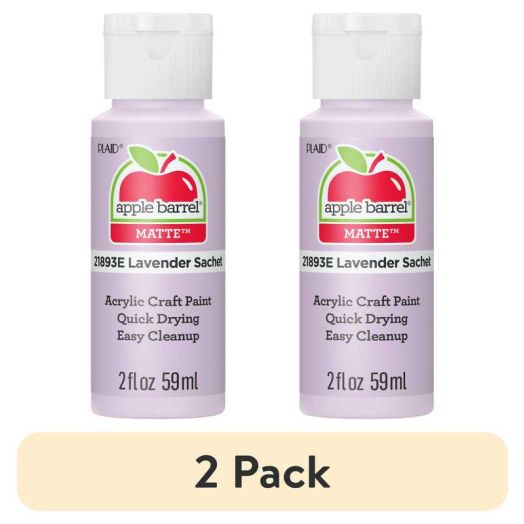 (2 pack) Apple Barrel Acrylic Craft Paint, Matte Finish, Lavender Sache, 2 fl oz