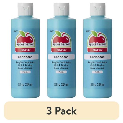 (3 pack) Apple Barrel Acrylic Craft Paint, Matte Finish, Carribbean, 8 fl oz