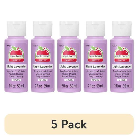 (5 pack) Apple Barrel Acrylic Craft Paint, Matte Finish, Light Lavender, 2 fl oz