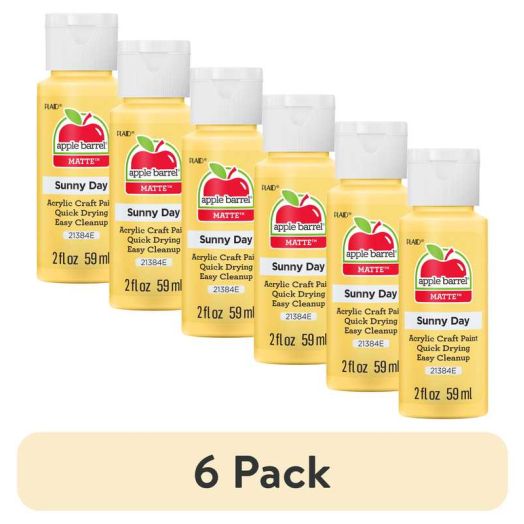 (6 pack) Apple Barrel Acrylic Craft Paint, Matte Finish, Sunny Day, 2 fl oz