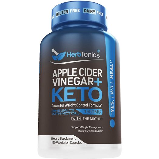 Apple Cider Vinegar Capsules Plus Keto BHB, Fat Burner & Weight Loss Supplement for Women & Men 120 Vegan Diet Pills