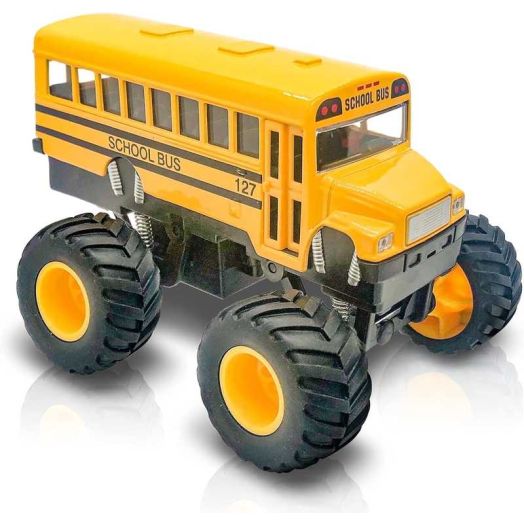 ArtCreativity 5" Pull-Back Monster School Bus - Die-Cast Monster Truck School Bus Toy for Kids Ages 3+