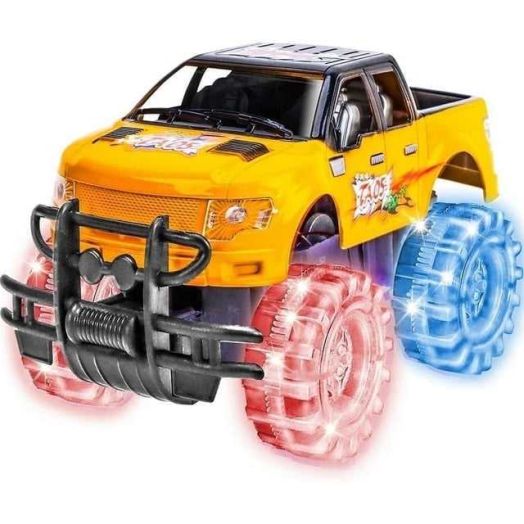 ArtCreativity Light-Up Monster Truck - 8" Push-and-Go Toy Truck with Flashing LED Tires - Fun Monster Truck Toy for Boys Ages 5 to 7