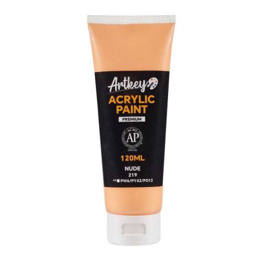 Artkey Acrylic Paint - Nude (120 ml/4.06 oz) Tubes, Rich & Vibrant Pigments, Professional Art Supplies for Canvas Wood Rock Clay Fabric