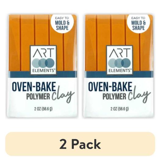 (2 pack) ArtSkills - Art Elements Oven Bake Polymer Clay, 2oz, Tangerine