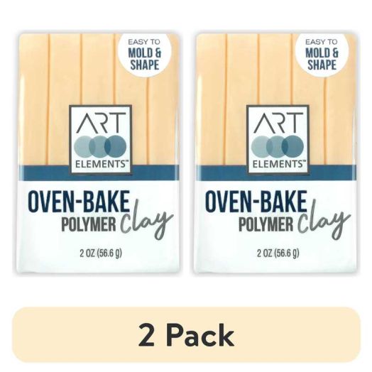 (2 pack) ArtSkills - Art Elements Oven Bake Polymer Clay, 2oz, Bisque