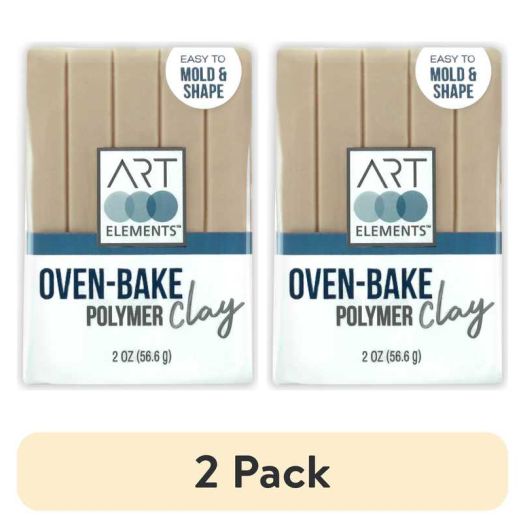 (2 pack) ArtSkills - Art Elements Oven Bake Polymer Clay, 2oz, Beige