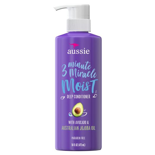 Aussie Miracle Moist with Avocado & Jojoba Oil, Paraben Free 3 Minute Miracle Conditioner,16 fl oz