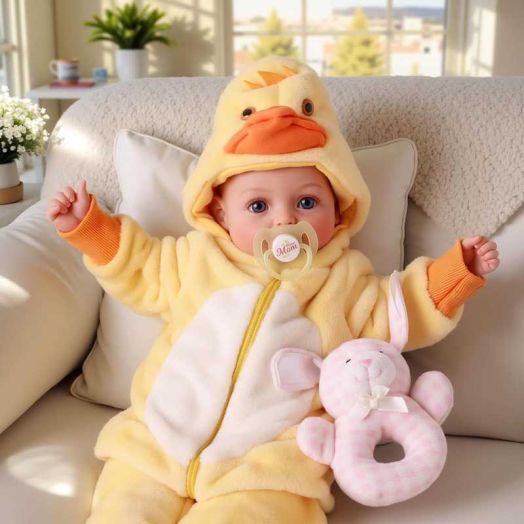 Babeside 17-Inch Baby Doll with Soft Cloth Body, Includes Outfit, Bottle & Magnetic Pacifier - Great Gift for Kids