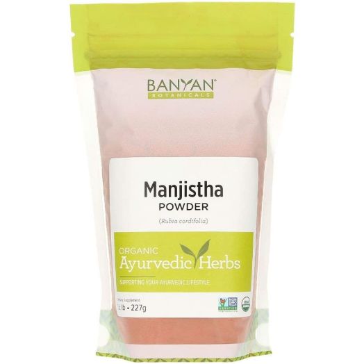 Banyan Botanicals Manjistha Powder, 1/2 Pound, USDA Organic, Rubia cordifolia, Cleanses the Blood and Lymph, Ayurveda