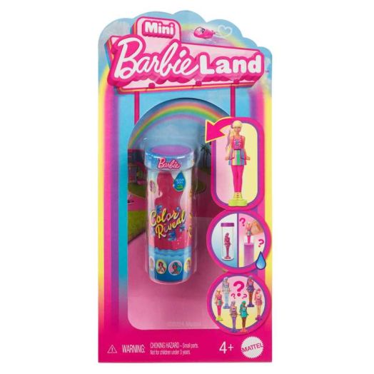 Barbie Mini BarbieLand Color Reveal Dolls, 1.5-inch Doll with Surprise Water Reveal (Styles May Vary)