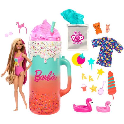 Barbie Pop Reveal Rise & Surprise Gift Set with Scented Doll, Squishy Scented Pet & More