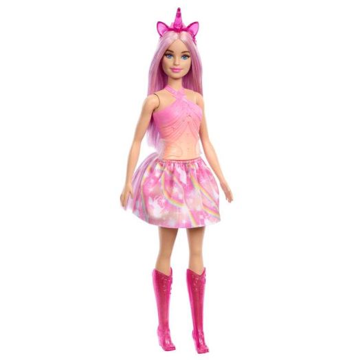 Barbie Unicorn Doll with Pink Hair, Ombre Outfit and Unicorn Accessories