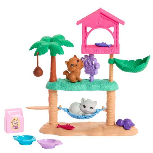 Barbie World Pet Paradise Kitty Playset with 9 Pieces Including 2 Cats [ Exclusive]