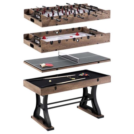 54" 4-in-1 Combination Game Table, Billiards, Foosball, Air Hockey, Table Tennis by Barrington Billiards