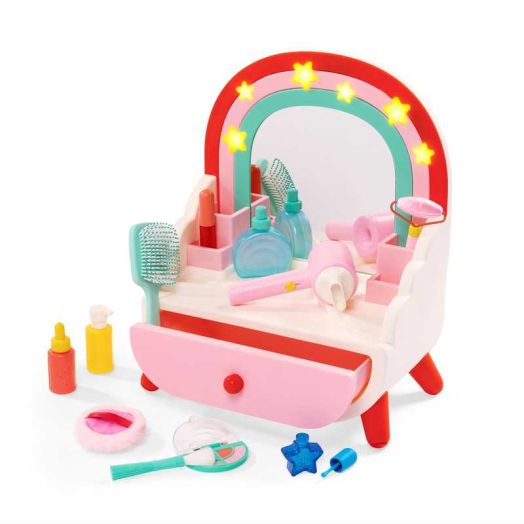 Battat Shine 'n' Smile Vanity Mirror & Plastic Accessories Playset for 3 Years +