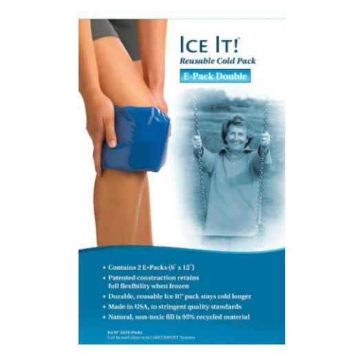 Battle Creek Ice It! Reusable Cold Pack E-Pack Double, 6 x 12 Inches
