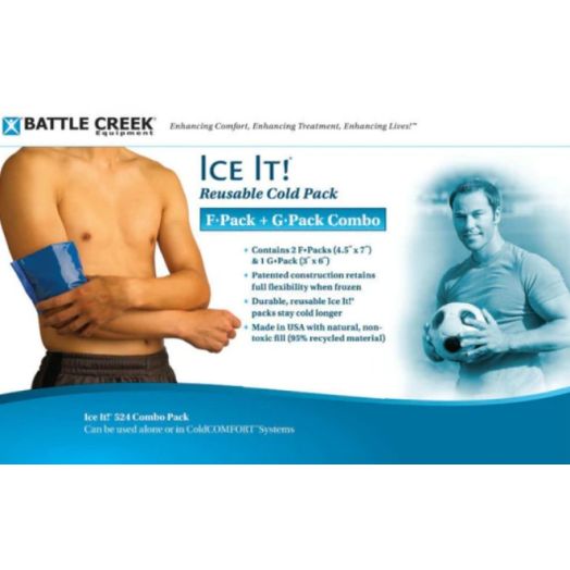 Battle Creek Ice It! Reusable Cold Pack F and G-Pack Combo, Ankle/Elbow