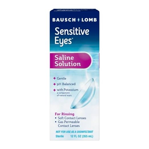 Bausch & Lomb Sensitive Eyes Plus Saline Solution, 12 oz