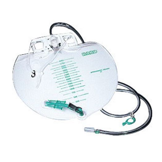BD Bard IC Silver Coated Bacteriostatic Urine Drainage Bag, 2000 mL with Anti-Reflux Chamber